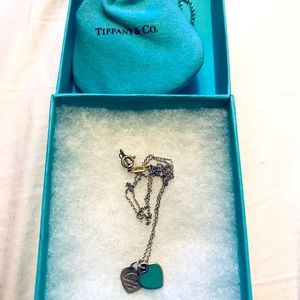 Tiffany Blue Double Heart Tag Pendant in silver, mini